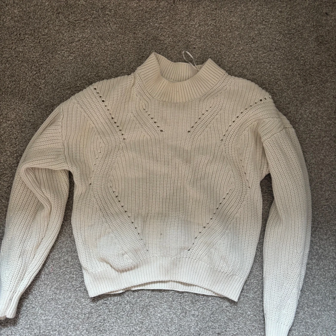 Vit stickad tröja från H&M