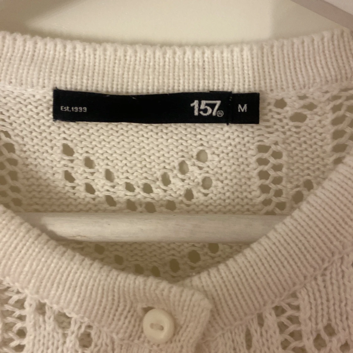 Vit stickad kofta från 157, M - 2