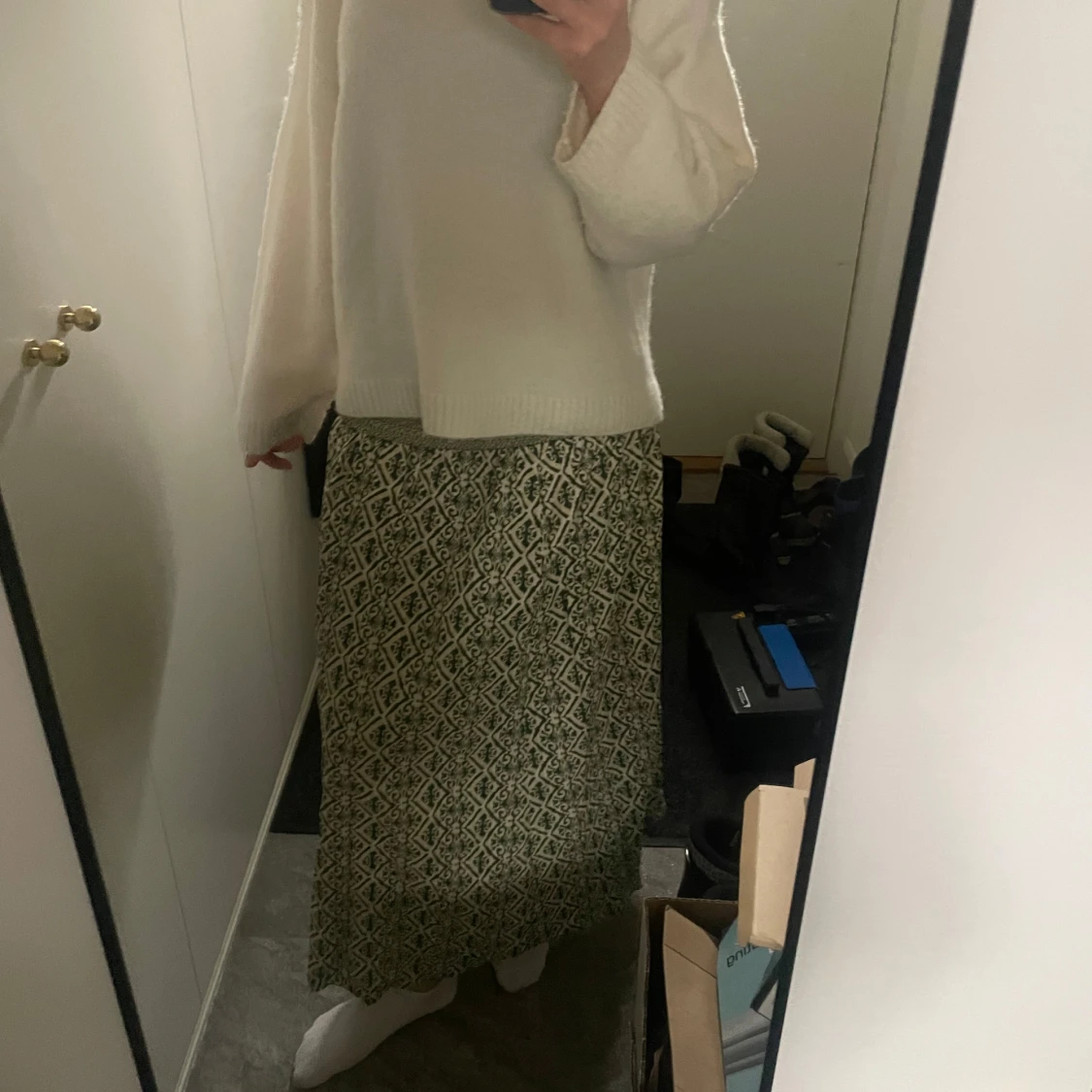 Grön mönstrad långkjol - 2