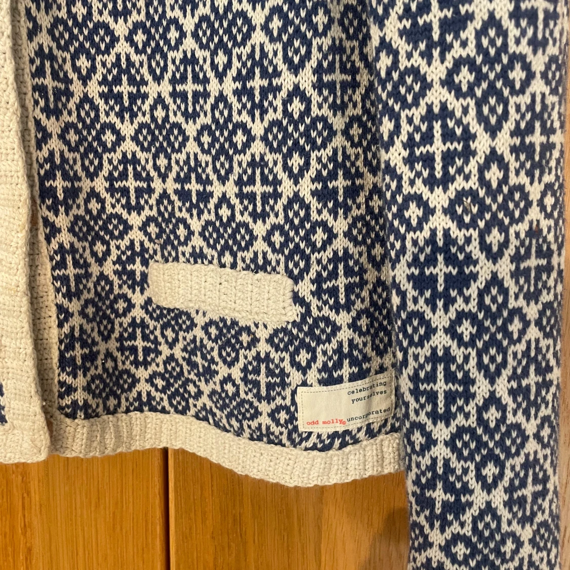 Blåvit stickad kofta Odd Molly - 3