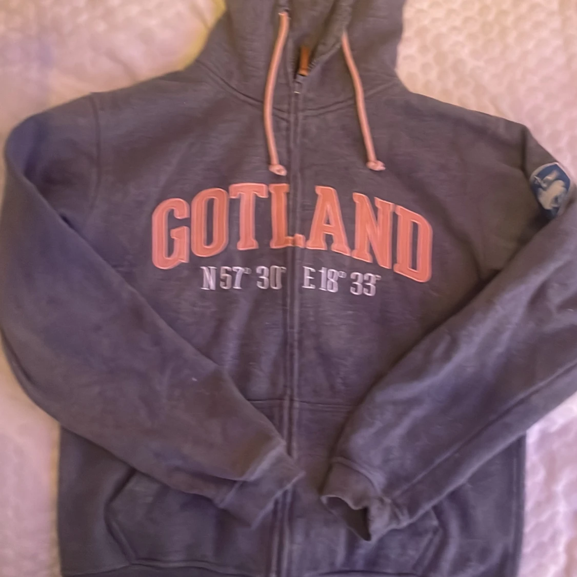 Grå zip-up hoodie💖 - 1