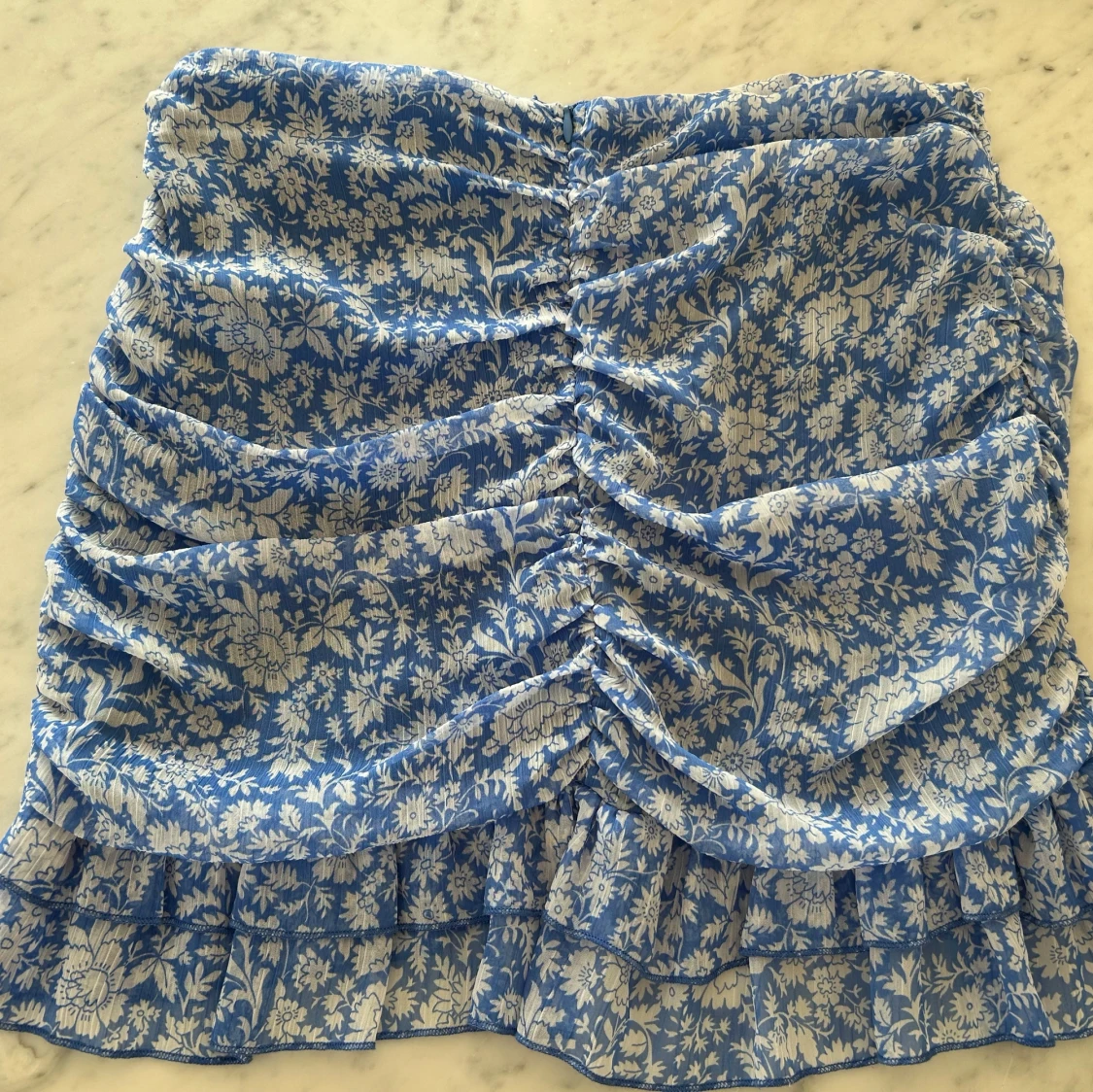 Ny Blåvit blommig volangkjol - 2