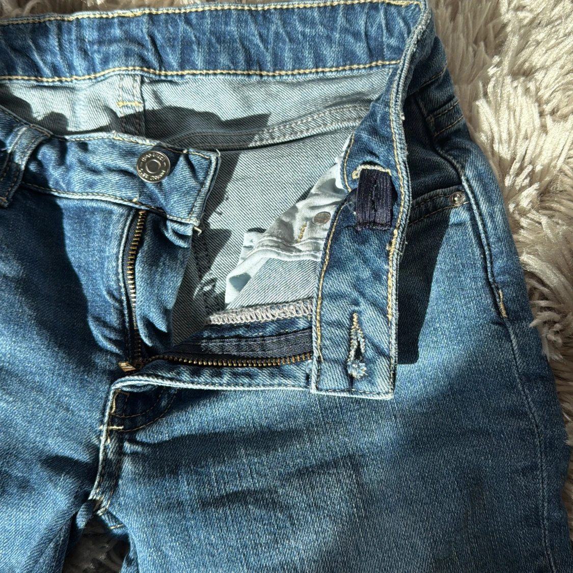 blå lågmidjade bootcut jeans - 3