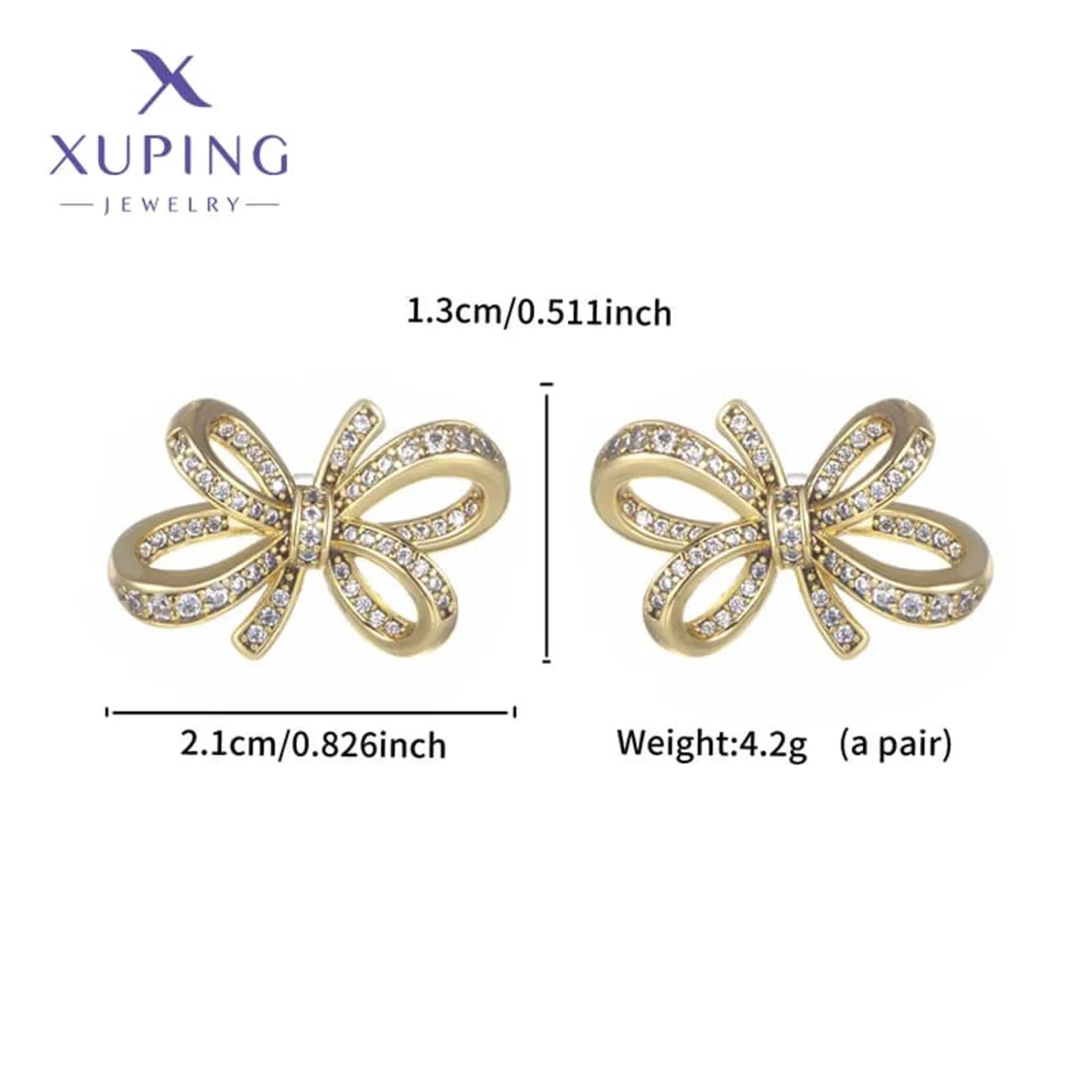 Guldiga örhängen från Xuping - 1