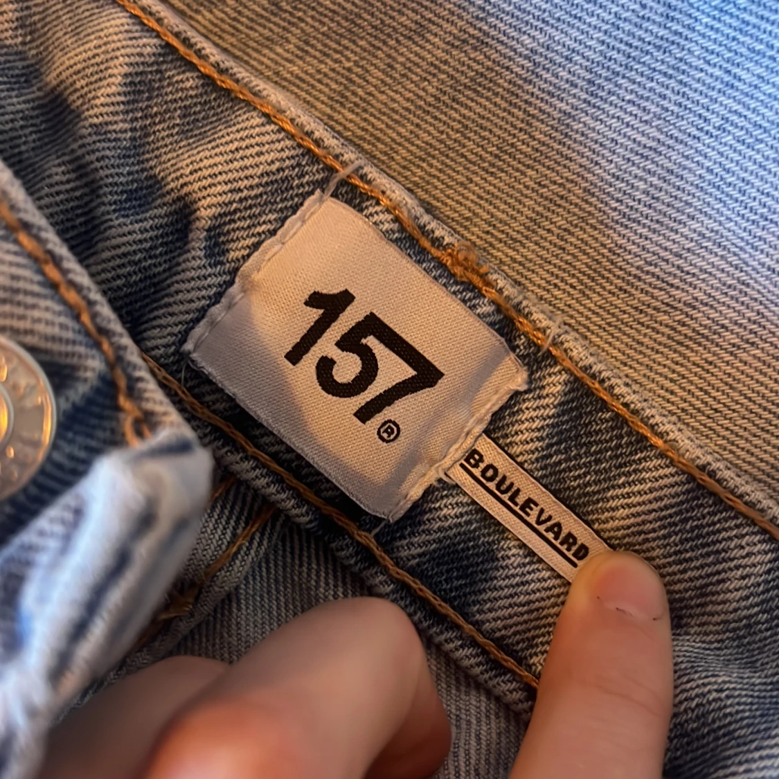 Blå högmidjade jeans  - 3