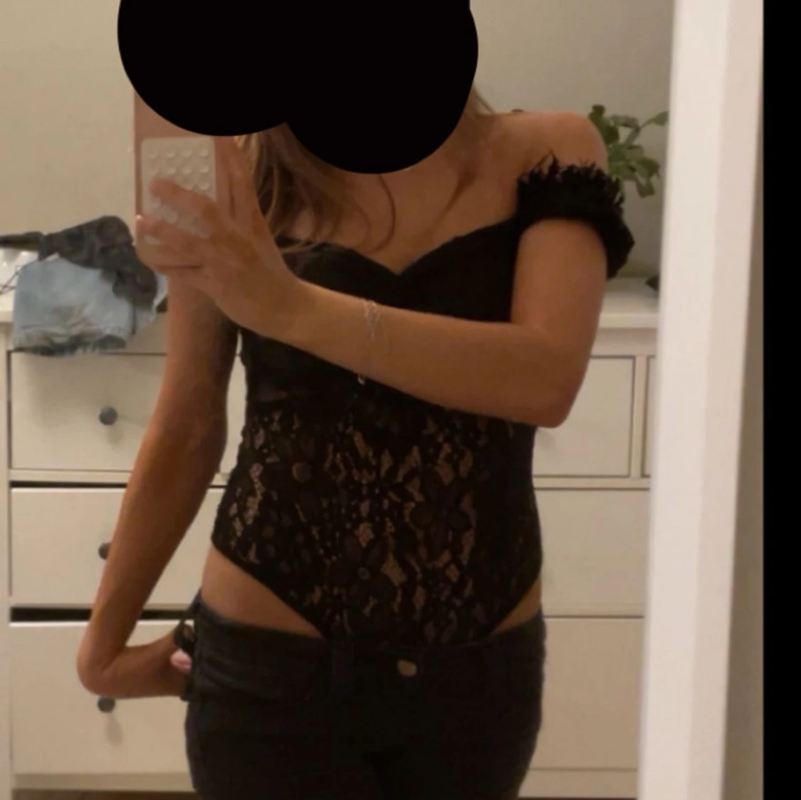 Svart spets body - 1