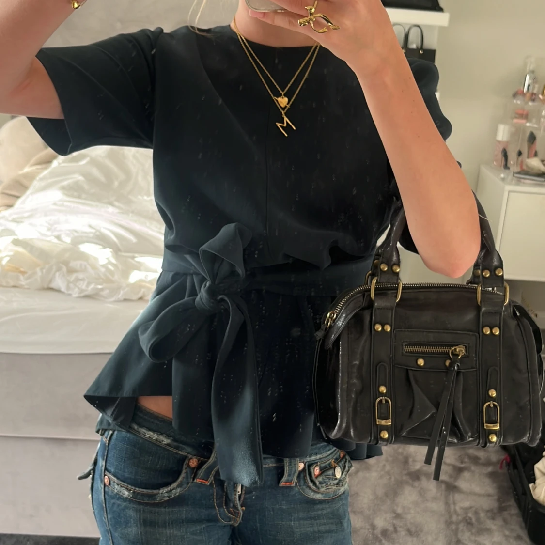 Blus med knytband - 1