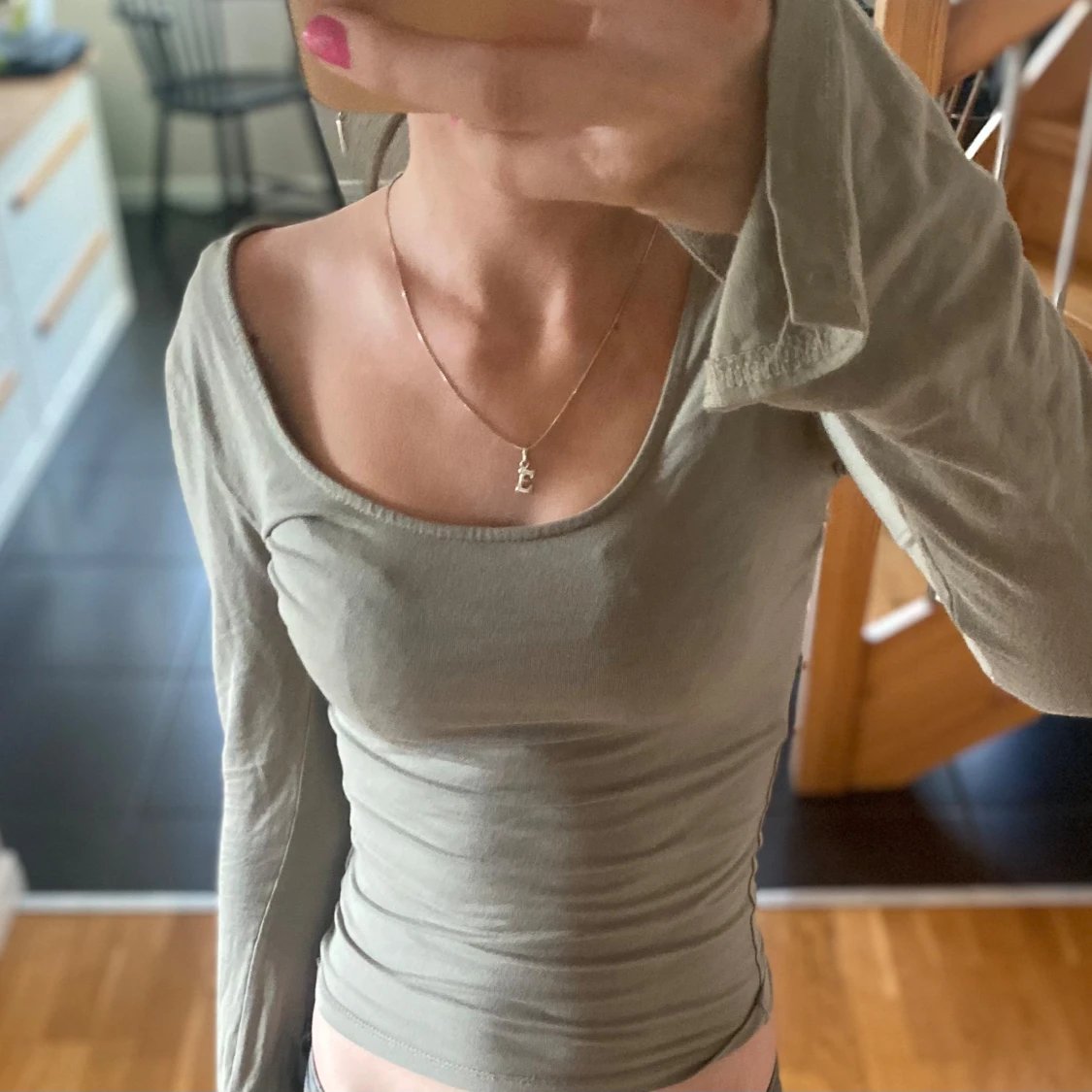 Grön långärmad topp