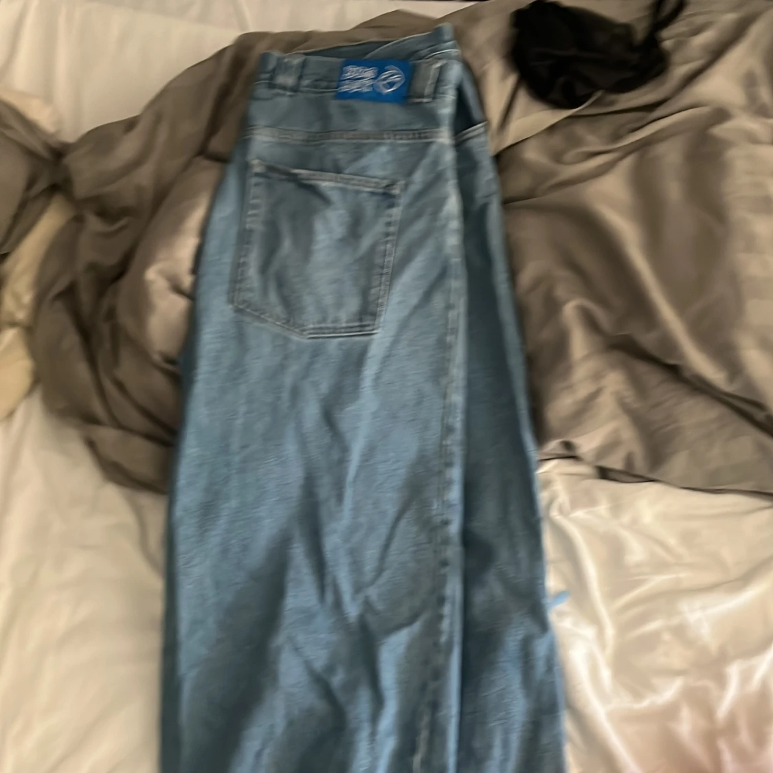 Blå loose fit jeans från polar  - 3