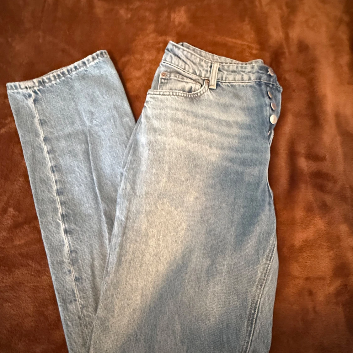 Blå raka jeans från H&M - 2