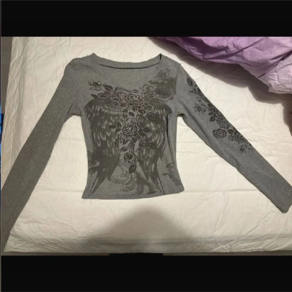 Y2k 2000s coquette vintage love lång ärmad crop top  - 3