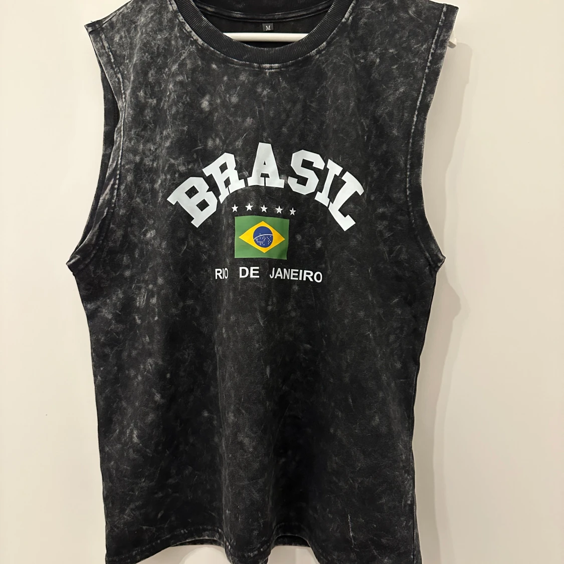 Svart ärmlös Brasil t-shirt