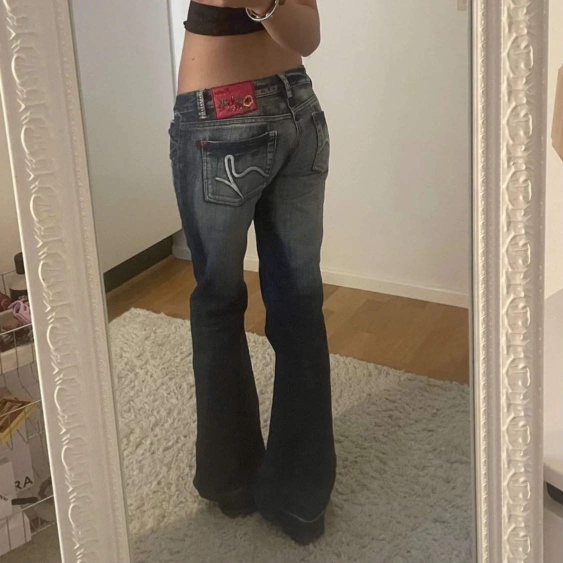 Mörkblå bootcut jeans - 1