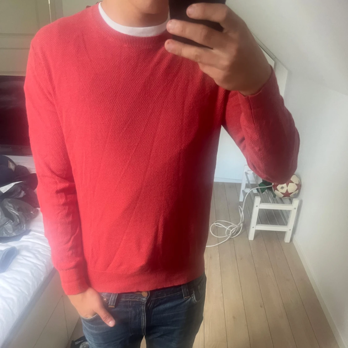 Röd stickad tröja från Massimo Dutti - 3