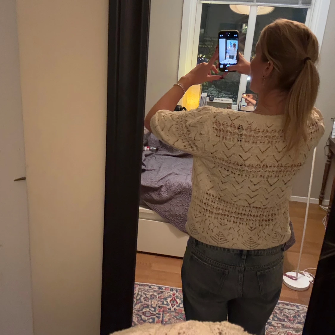 Vit stickad topp från Zara - 1