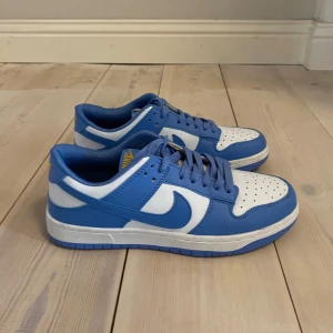 Nike Dunk i blått och vitt - Helt oanvända Nike dunks, i blått och vitt, strl 41. Hör av er för frågor!