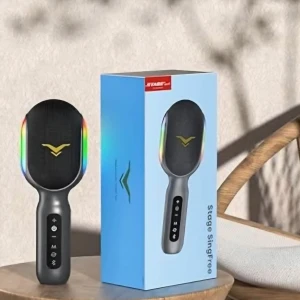 Stage SingFree - Stage SingFree är en modern mikrofon med färgglada LED-lampor och smidig design. Perfekt för dig som älskar att sjunga, streama eller ha kul med vänner. Gör varje tillfälle till din egen showtime och ta din musikupplevelse till nästa nivå!