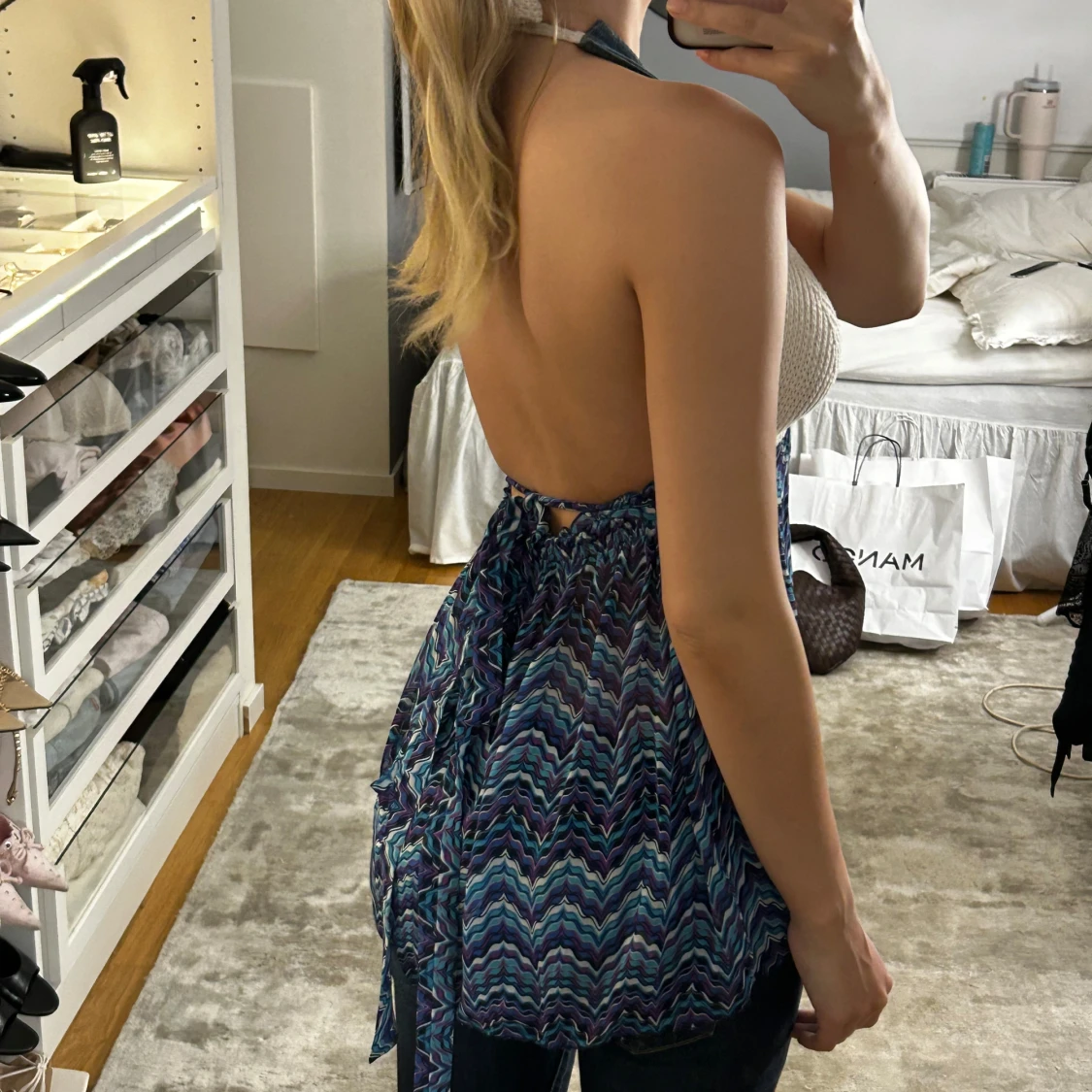 Mönstrad halterneck topp - 1