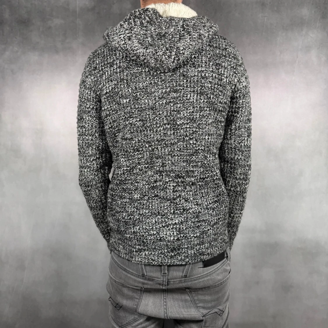 Cardigan med fodrad luva - 90