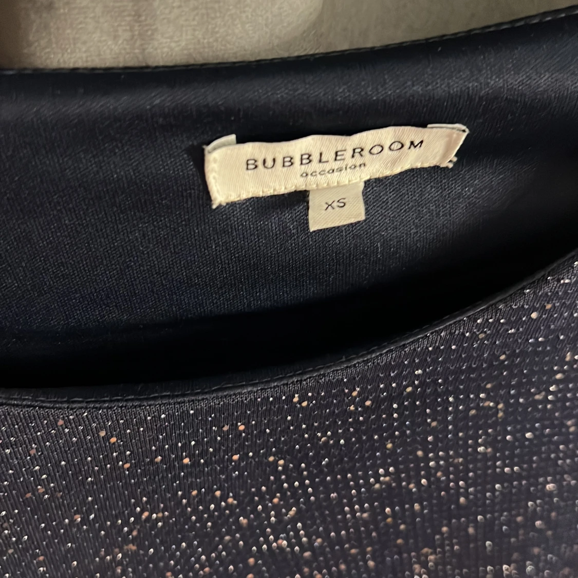 Marinblå glittrig balklänning  - 3