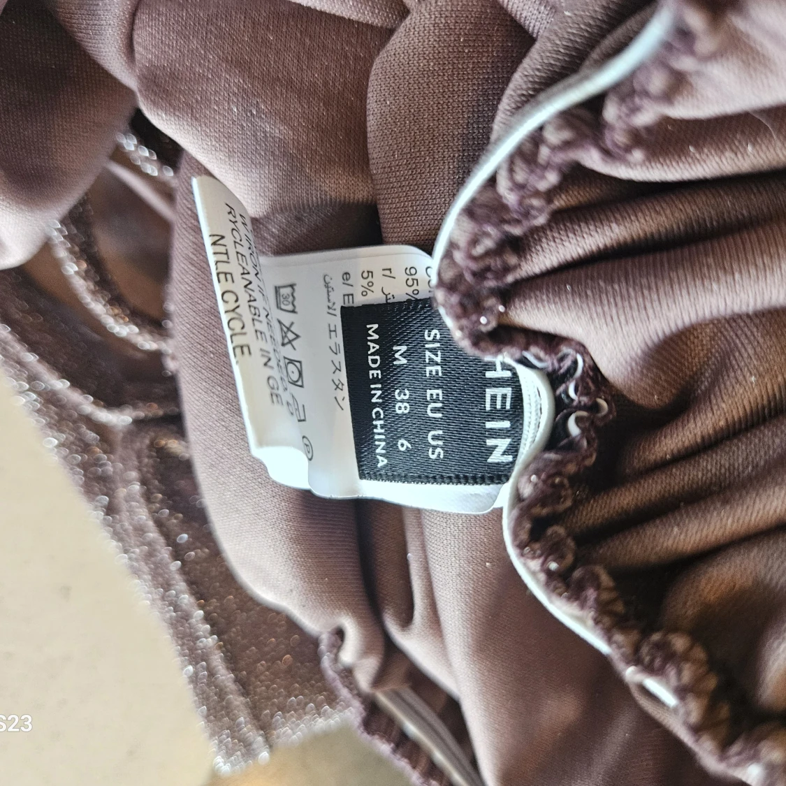 Glittrig brun kortklänning från SHEIN - 2