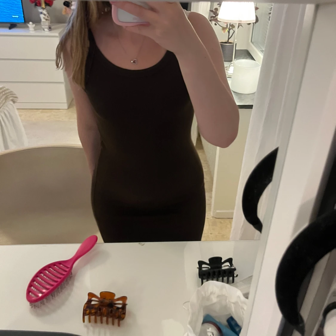 Brun tight klänning 