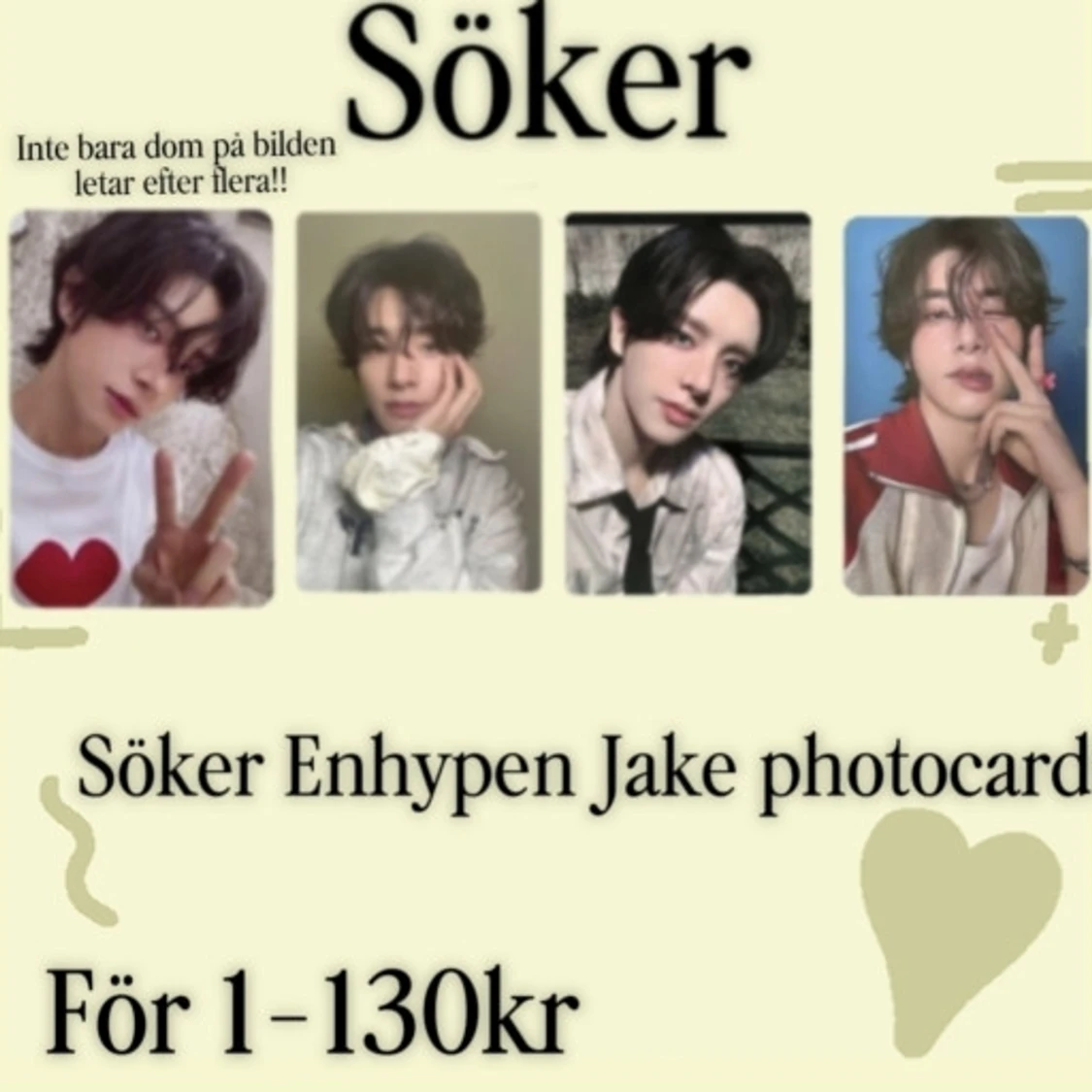 Söker Enhypen Jake photocard!!