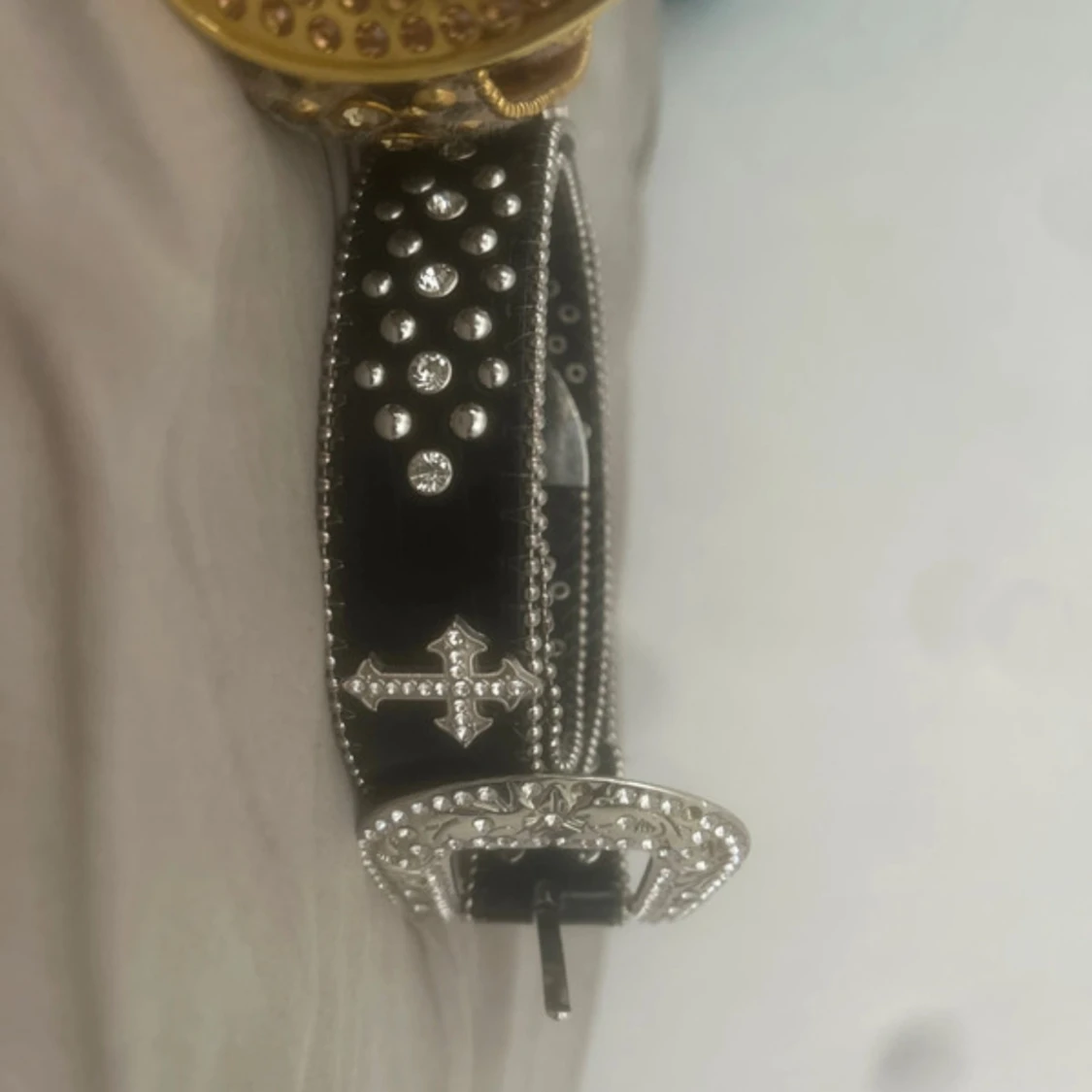 Två  bälten med nitar & leopard - 1