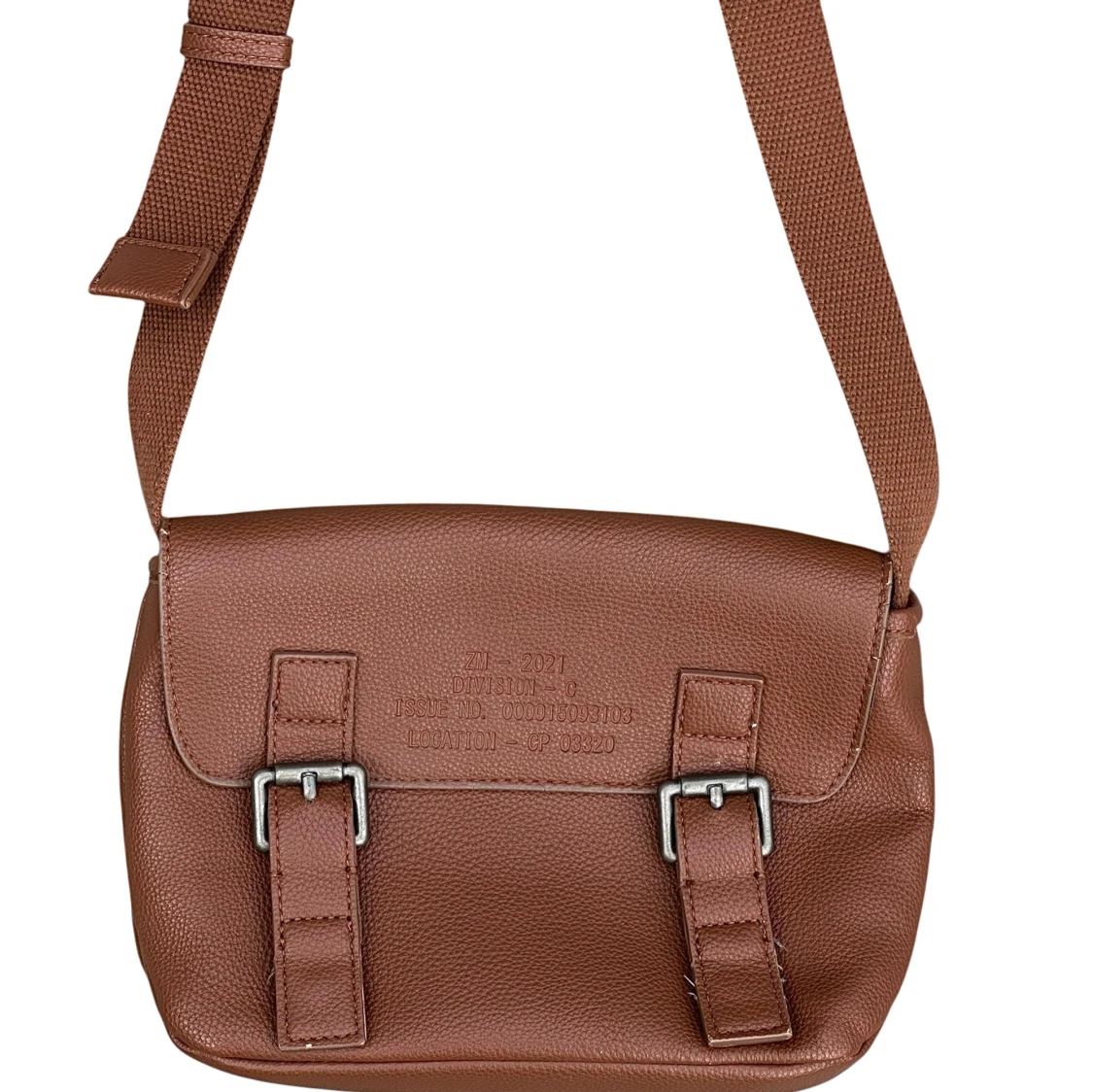 Brun axelväska från Zara i skinn - 1