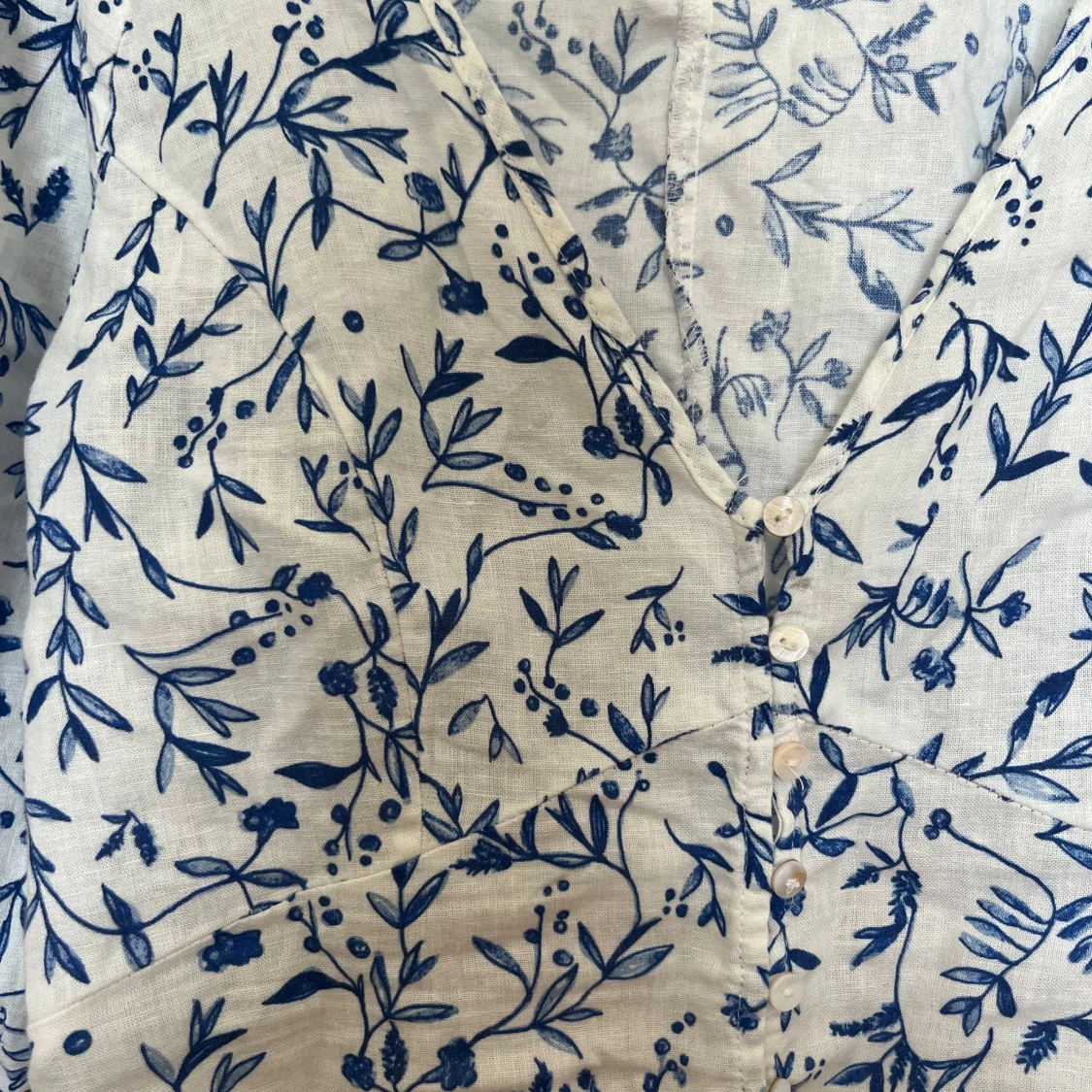 Blommig blus i linneblandning H&M XS - 2