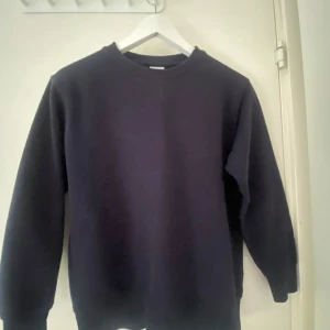 Svart sweatshirt från Zara - En basic svart sweatshirt från Zara i klassisk modell med rund hals och långa ärmar. Perfekt för dig som gillar en enkel och stilren look. Tillverkad i mjuk bomull för skön känsla hela dagen.