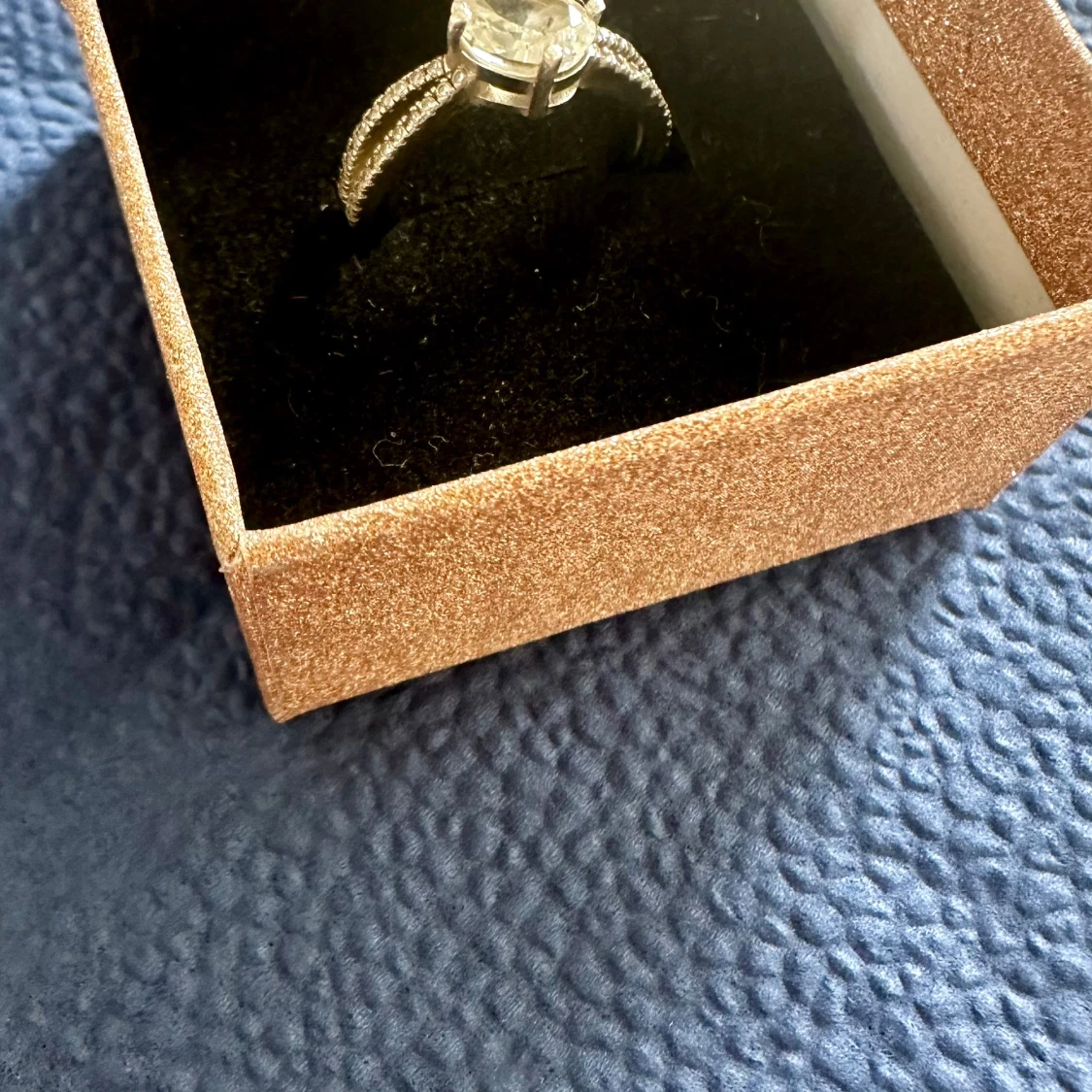 Silverfärgad ring med stor klar sten silver S925 - 3