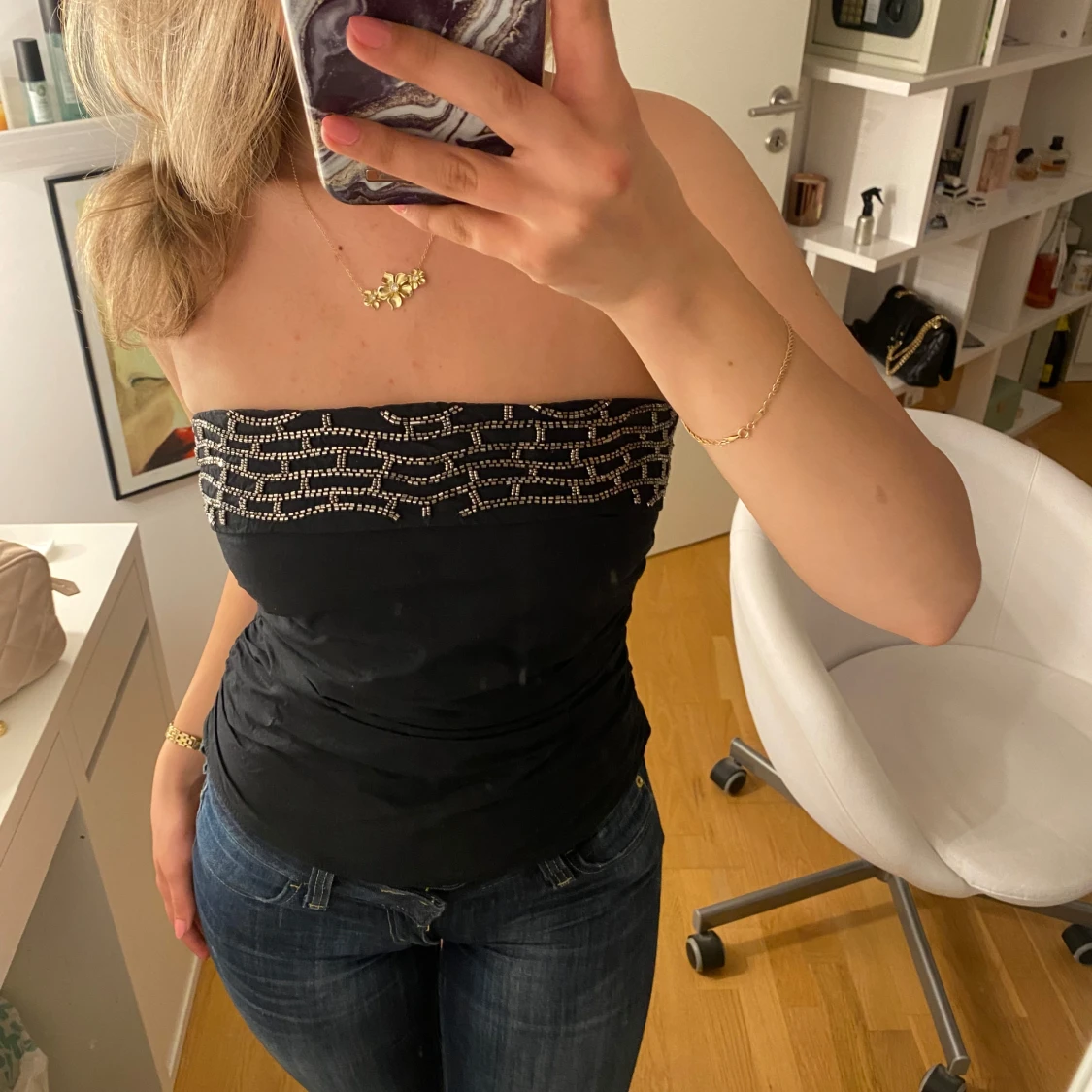 Svart glittrig topp - 1