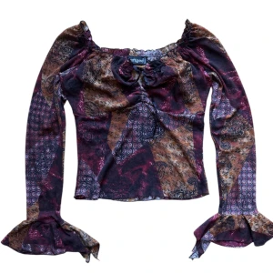 Vintage Mönstrad blus volangärmar från Effgee - Fin blus, ingen storlek men passar en XS-S.