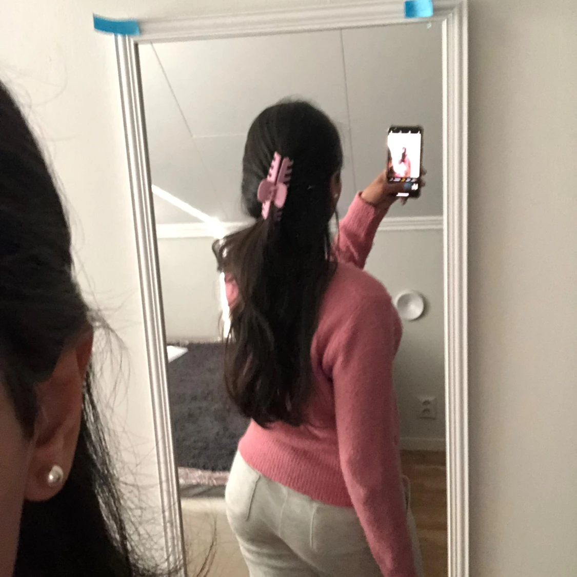 Rosa stickad tröja - 1