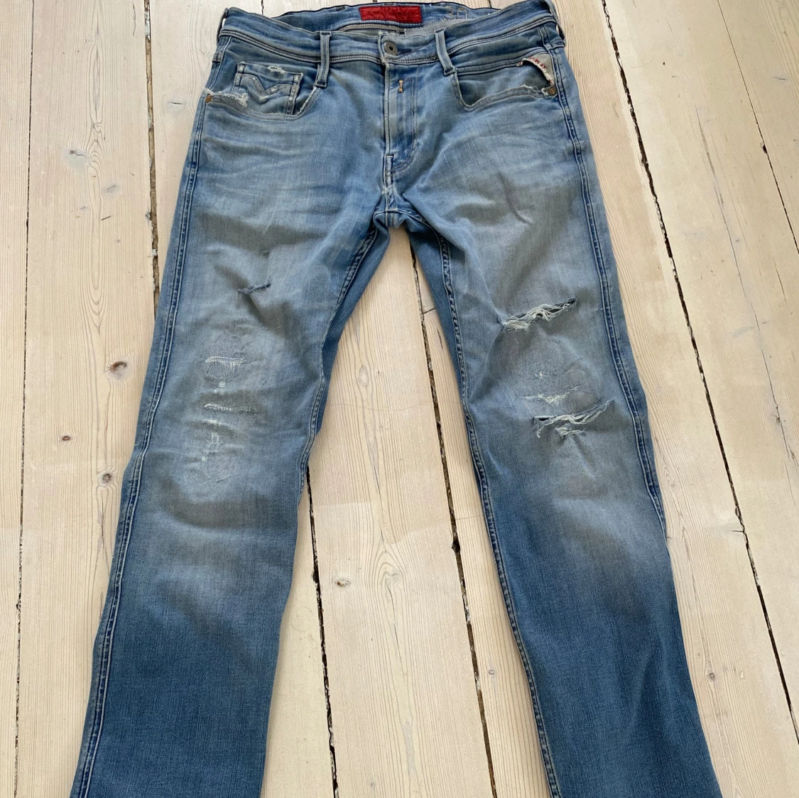 Replay Anbass ljusblå jeansbyxor - 4