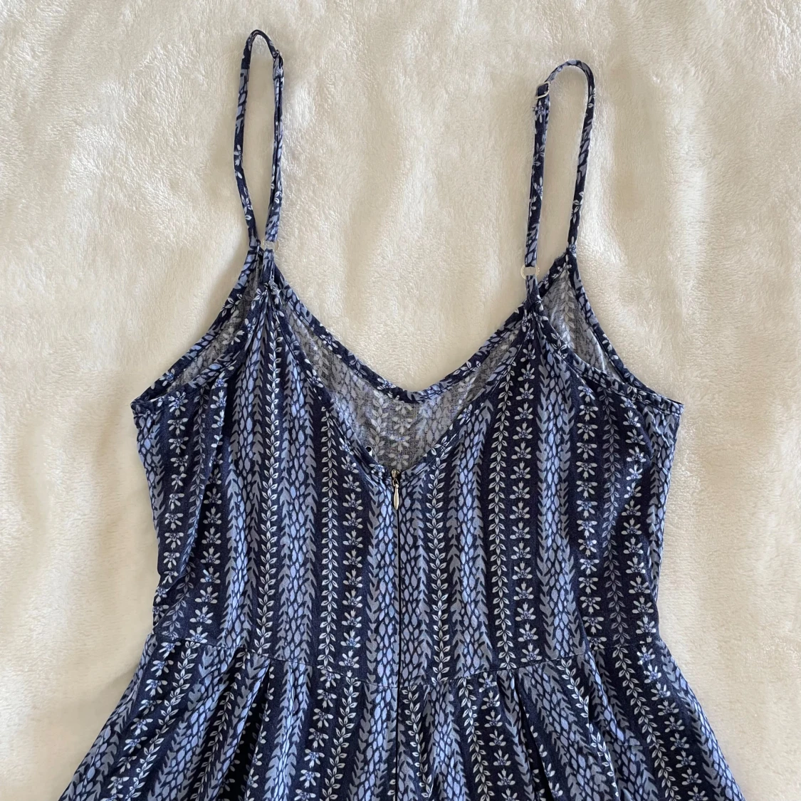 Bluesteel blå mönstrad playsuit med smala axelband - 2