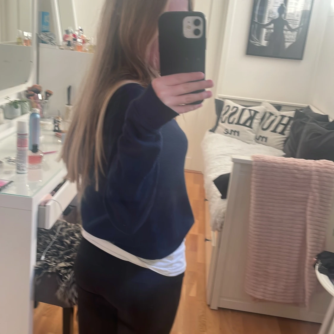 Marinblå huvtröja från hollister - 2