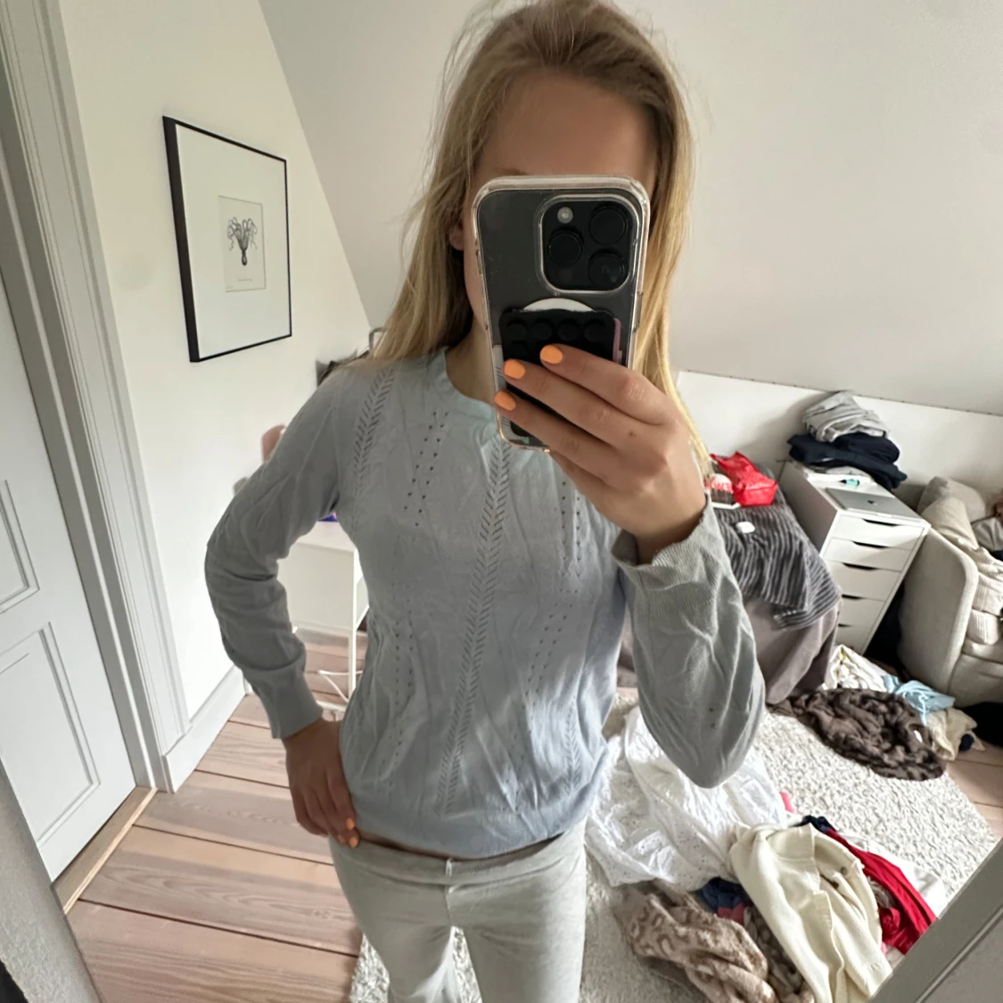 Stickad tröja i rosa och ljusblå från Stockh LM - 4