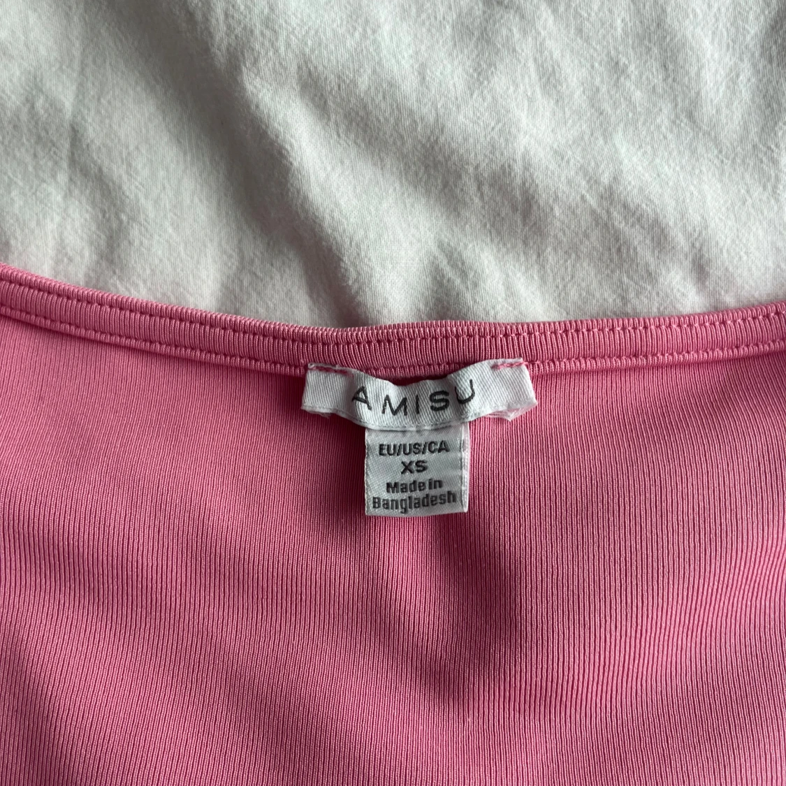 Rosa topp med fyrkantig ringning Amisu - 1