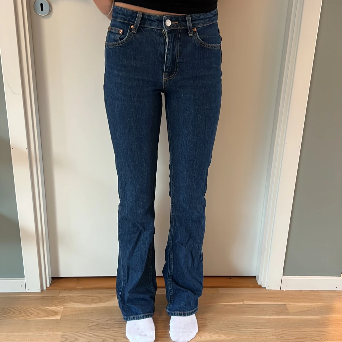 Gina trickot blå bootcut jeans