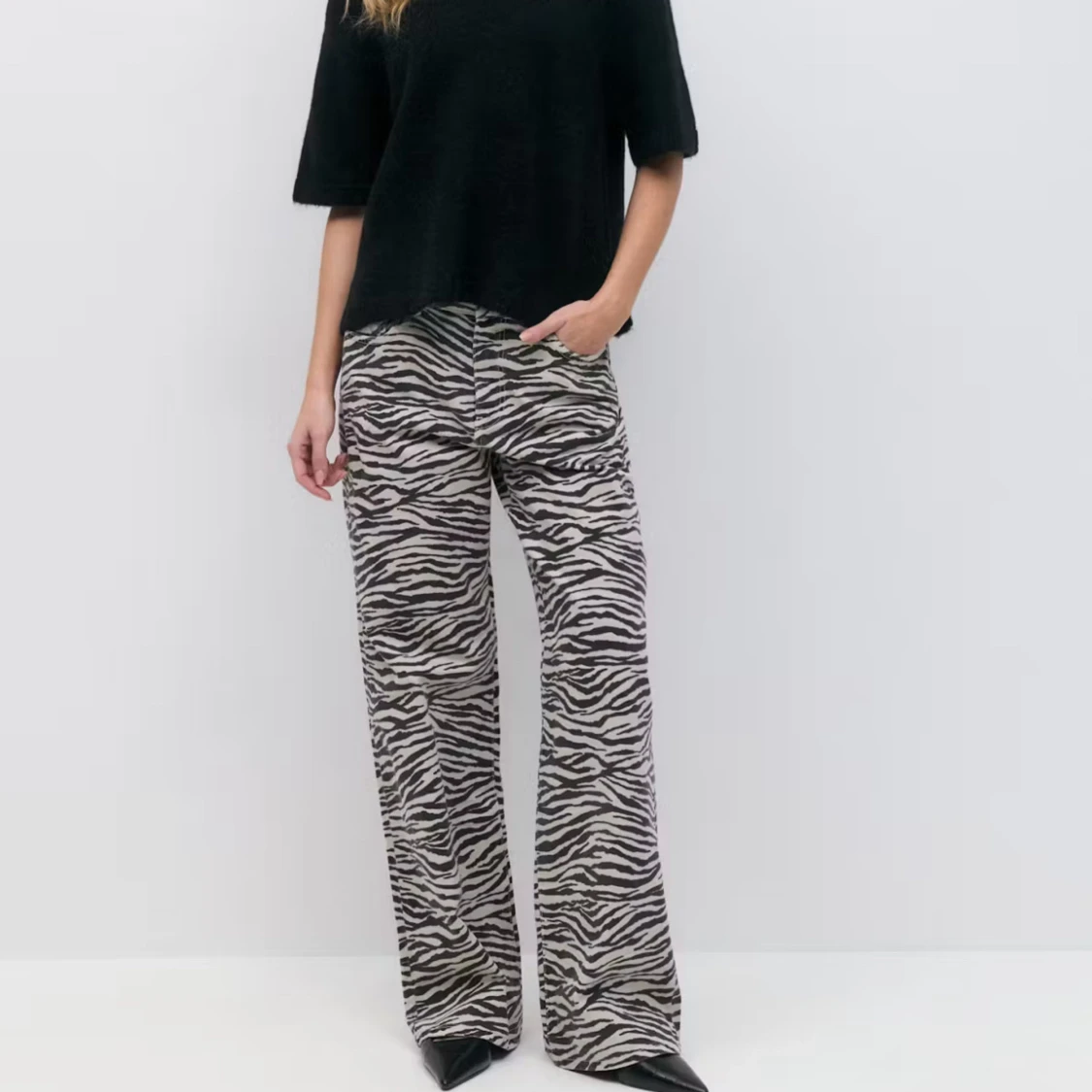 Zebramönstrade wide byxor - 1