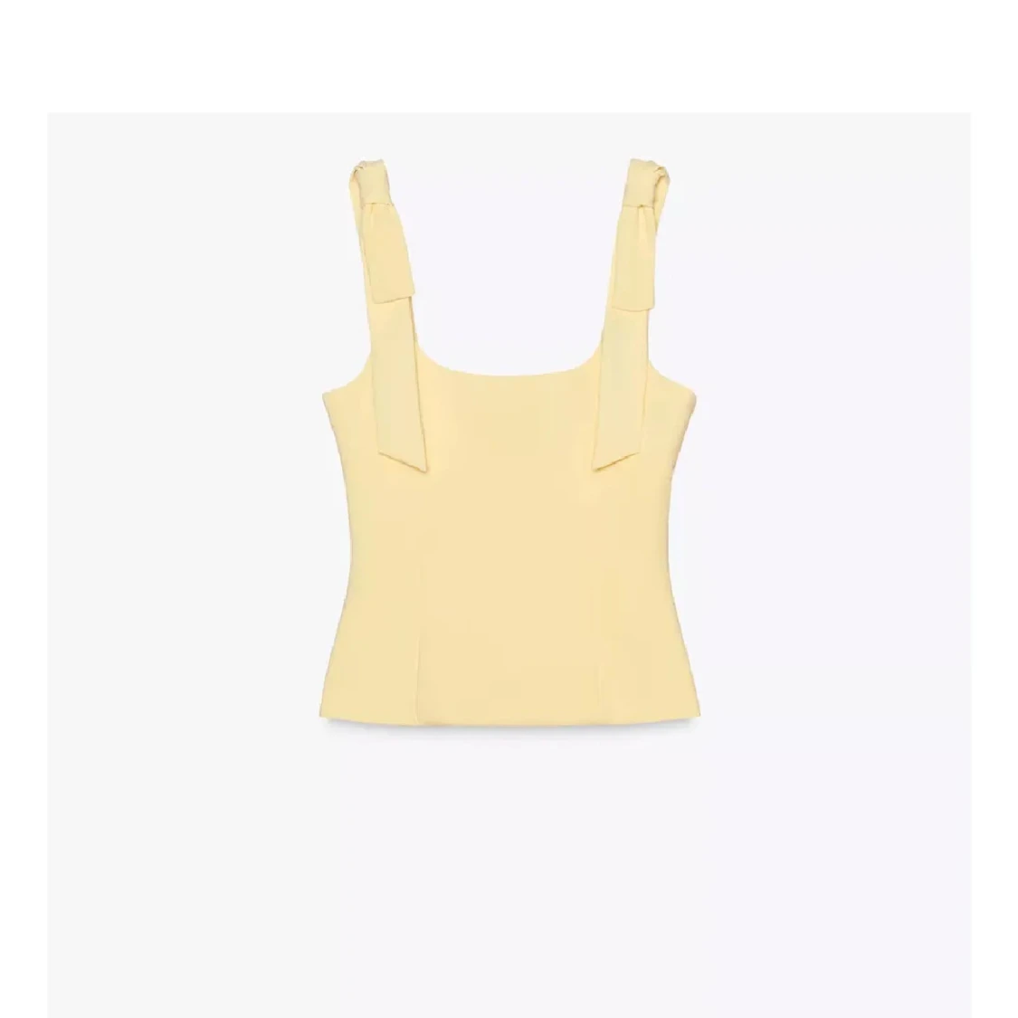 Gul ärmlös topp med knytband - 1