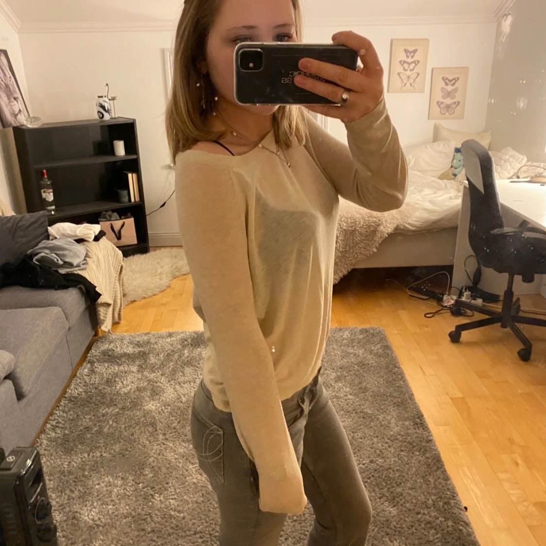 Beige långärmad tröja - 1