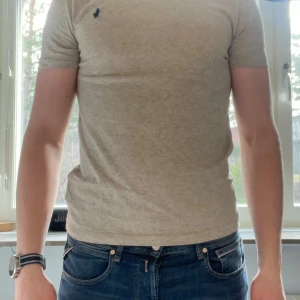 Grå t-shirt från Ralph Lauren - Säljer denna grå Ralph lauren tshirten i skick 10/10 och storlek M. 