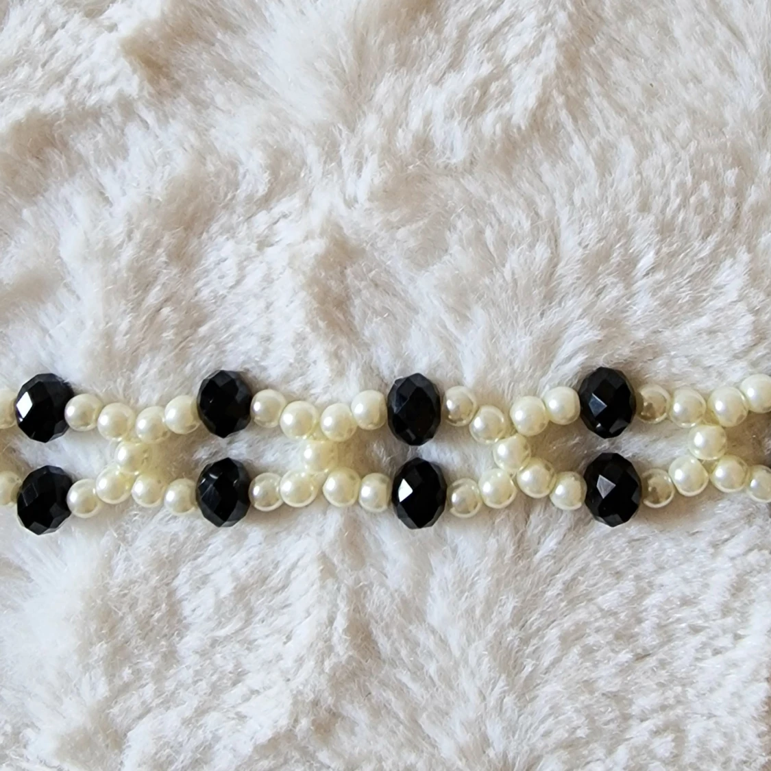 Pärlarmband - Svart & vit elegans! - 2