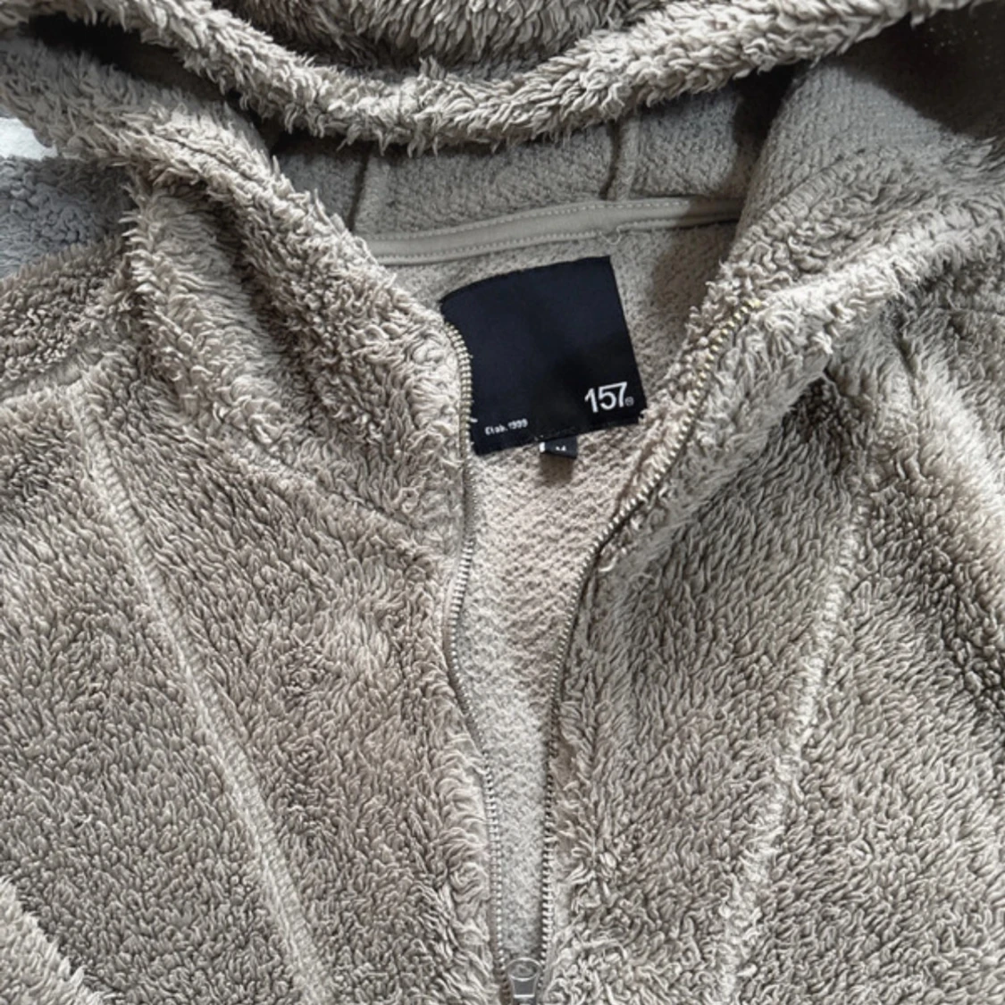 Beige fleecehoodie från 157, M - 1
