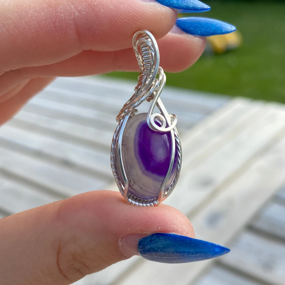Silverberlock med lila agat - 3
