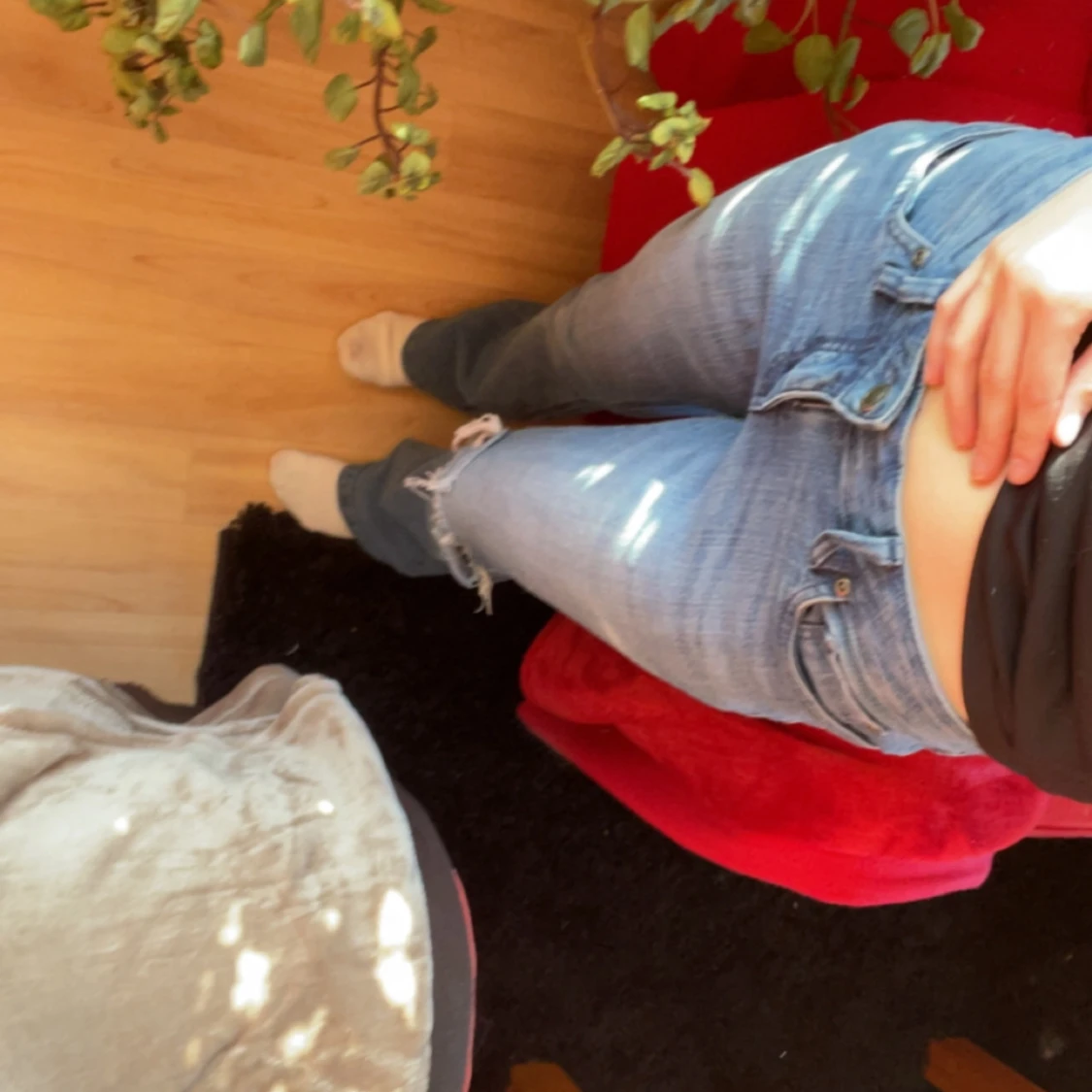 Blå bootcut jeans  - 1