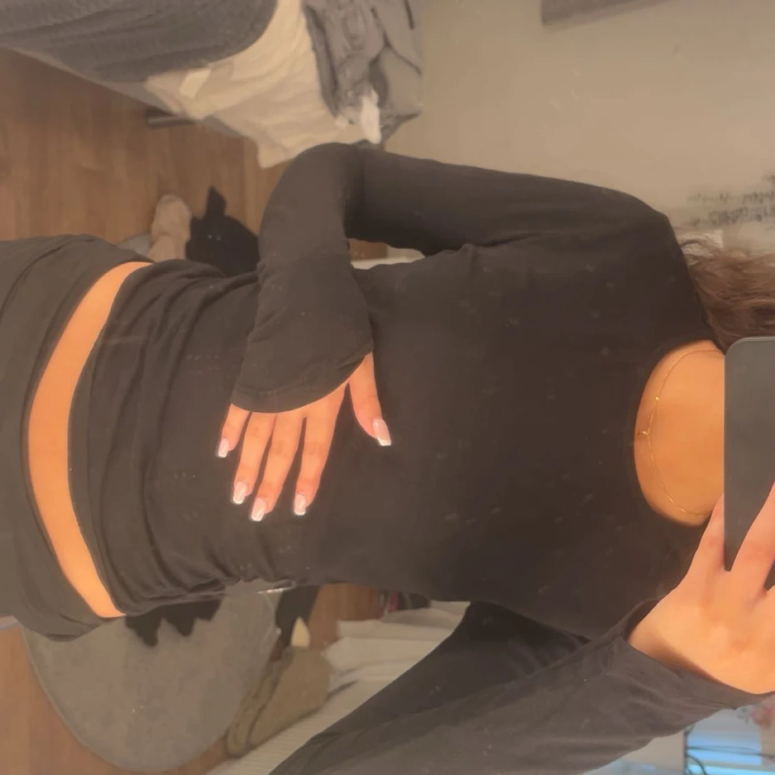 Svart långärmad topp